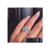 Anéis de casamento simples feminino fofo fl CZ Diamond Ring Jewelry Luxury 925 Sterling Sier noivado colorf Zircon para mulher Presente Dhoy8