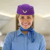 Bérets Stewardess Pillbox Hat Felt Flight Abitre Cap Air Air Hostesses Uniform Plane Cosplay interpréter les femmes