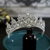 Tiaras barroco de luxo coreano CRISTAL Tiara Crown for Women Girls Princess Vestido de noiva Coroa Cabelo