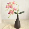 Dekorative Blumen künstliche Blume Phalaenopsis Single Ast mit Stiel und Blatt gefälschte Hausdekoration Garten Hochzeit DIY Vase Accessoires