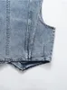 Coletes femininos yenkye 2024 mulheres lavadas jeans de jendas cortadas