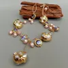 KKgem natürliches frischwasser kultiviert weiß keshi perl rosa Perle lila Murano-Glaskette Perle Y-Drop Halskette 240428