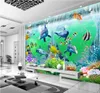 Fond d'écran de chambre 3D PO PO Murale non tissée Coraux Ocean Coraux Dolphin Fish Decoration Peinture 3D Muraux muraux Fond d'écran pour murs 3 54592057214