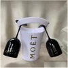 Ice Buckets And Coolers 2Glassadd1Bucket New Moet Champagne Flutes Glasses Plastic Wine Cooler Dishwasher White Acrylic Drop Delivery Otach