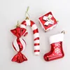 Weihnachtsdekorationen Plastik B.Ubles Weihnachtsbaum Anhänger Festliche Hänge auf Hänge Candy Cane Geschenkbox Strumpfurlaub für