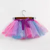 Baby Tutu Jirt For Girls Rainbow Colorful Tulle Mini Pettishirt Girl Kids Birthday Children Children Child Summer 240420