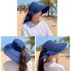Chaps à bord large UV Protection Femmes Hat de seau Fashion Neck Neck Pêche Cap de pêche d'été Sport Broadside étanche Soleil