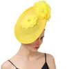 Brede rand hoeden emmer hoeden vrouwen fancy big derby hoed millinery fascinators met bloemen hoeden accessoires dames hoofdbanden mode mode fedora y240426