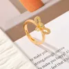 Band Rings Fashionable new design with zircon gold rose gold suitable for women to wear J240429