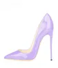 Femmes Pumps Light Purple Patent Cuir pointu Point Femme039s Chaussures Solid High Talon 12 cm Chaussure de robe de fête STILETTO 10cm 8cm BO3604768