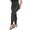 Damen-Leggings hohe Taille PU Lederhose Schwarze dünne Fitness Strumpfhosen weiblich Mode sexy Kleidung plus Größe XL-4xl