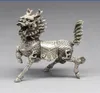 Chinees zilveren koperbeeld Kirin Statue0123456783066589