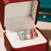 Ringos famosos de designers para os amantes Material de ouro com grossa de alta qualidade nova rosa azul tesouro de borboleta anel cheio de cleefly comum