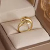 Clusterringen 2024 Delicaat 14k gouden kleur Waterdrop verstelbaar voor vrouwen sieraden bruiloft