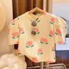 Clothing Sets Summer Girls Set Shirts Skirt Princess Kids Birthday Party Children Clothes Two Piece 2-7Yrs