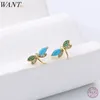 Boucles d'oreilles WANTME 925 STERLING SIGHT MIGLE COLORED Zircon Dragonfly Fomen Fashion Fashion Chic Turquoise Charme d'oreille Bijoux