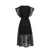 411 XL 2024 Milan Runway Dress Spring Summer Mouwloze zwarte jurken Damesjurk Mode Hoogwaardige Boka