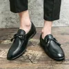 Casual Shoes Spring And Autumn Loafers Men's Slip-on Brown Fashion Leather Thick-soled Comfortable Tassel Formal