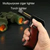 Multi-Purpose Torch Gun Lighter High Temperature High Power Direct Blue Flame Lighter Windproof Cigar Lighter