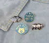 Polar Bear Series Cartoon broches vrouwen Alloem Round Animal Letter Kleding Pins European Email Mountain Tree Moon Badge Broche PI1379534