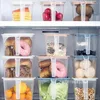Depolama Şişeleri Şeffaf Gıda Kutusu Mutfak Buzdolabı - Tahıllar ve Fasulye Organizatör Konteynerleri için