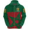 Heren Hoodies 2024 Marokko Emblem 3d hoodie met Coate of Arms Country Print Zipper man vrouwelijke pullover sweatshirt capuchon casual