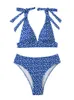 Swimwear de mujeres 2024 Nuevo traje de baño de estilo bikini sexy con pequeñas flores fragmentadas