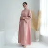 Ethnische Kleidung muslimische Mode Frauen Islamische Satinkleid Hijab Arabisch saudische Perlen Abaya Dubai Luxus Türkei Eid Mubarak Sommer Türkisch