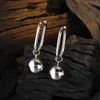 F.I.N.S Minimalist S925 Sterling Silver Ohrringe Frauen runder Ball abtrennbarer Ohrhörer Dangle Drop Fine Schmuckzubehör 240428