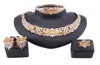 Africain Dubai Gold Jewelry Nigerian Crystal Flower Collier Bangs d'oreilles Ring Femmes Italien Wedding Bridal Bijoux Set2779630