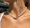 Fashion Crystal Designer Pearl Necklace CLAVICLE CHAIN ​​CHAIN ​​Pärlad halsband Barock Choker för Women Party Jewelry Gift