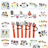 Drinking Straws Custom Bad Bunny Etc Pattern Soft Sile St Toppers Accessories Er Charms Reusable Splash Proof Dust Plug Decorative 8Mm Otmyo