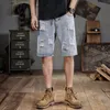 Short en jean déchiré pour hommes décontractés décontractés, shorts en vrac d'été, bleu clair, gris foncé, taille 28-48 pour 50-142 kg de gros