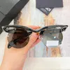 24Ss Novo pista redonda sunClasses SPRA18 Designer de luxo Mulheres meio quadro óculos de sol Black Nylon pernas curvas redonda lentes sem moldura óculos de homens futuristas