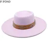 Sombreros de borde anchos Hates de cubo Nuevos sombreros Fedora para mujeres 9.5cm de ancho Brim caki Black Felted Dress Hat Panama Church Men Jazz Sombreros de Mujer J240429