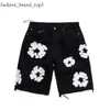 Jeans Shorts Männer Designerinnen Frauen Denim Teara Short Jean für Herren Luxus hohe Qulity Straight Löcher enge Blume Denim Shorts Hip Hop Street Schwarze Hosen Kleidung 8082