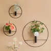 Vases 6Styles Hanging Art Candle Holder Flower Vintage Hydroponic Wall Frame Pot Living Room Office Decoration