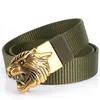 Spring Hot Sale Belt Herren -Selbstschnalle -Gürtel Outdoor Casual Gürtel Nylon Tankmuster Leinwand gewebter Gürtelgürtel Designer Gürtel Mode Luxusplaid Presbyopie gestreift