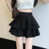 Kjolar sommar svart veckade mini kvinnors kläder koreanska mode hög midja vitrosa harajuku y2k kort kjol för kvinnor 2024