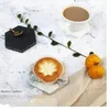 Dekorative Figuren 3PCs Schwarzes Grün weißes Marmor Muster Tasse Matte kreativer Polygon Nordic Style Couchtisch Shooting Requisite