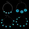 Bracelets fluorescentes da moda em cadeia Bangles Becheis de Flor de Flor de Estrela do Coração Bracelets brilham na pulseira luminosa escura para mulheres