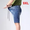 Herren -Shorts plus Szie 9xl Denim Herren Sommer Elastizität Taille Jeans Baggy Frachtmody Streetwear Short Hosen Männlich große Größe großer Größe