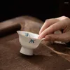 Tekoppar handmålade phalaenopsis cup enstaka hushåll som dricker porslin set vit