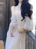 Vestidos casuais 2024 Summer Beach Holiday Y2K Ruffles de vestido longo Vintage Office Lady Lady Sleeve Party Elegant Corean Clothing