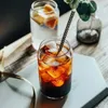 300ml550 ml di bicchiere di vetro Cola Drink Acqua di bevanda fredda con coperchio di bambù Coffee Juice Guice Mug Mug Beretta Can'ia Home Breakfast C 240429