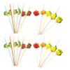 Disposable Cups Straws Hawaiian Drinking Honeycomb Tropical Fruit Cold Drinks Drink Plastic Beverage