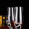 Crystal Diamond Hartsleed Champagne Cup Set Bubble Glass Wedding Geschenkpaar Wijnglazen 240429