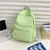 Sac à dos Couleur unie des sacs frais frais Sacs d'école en nylon étanches pour les adolescentes Sweet Rose Korea Green Green Casual Packages