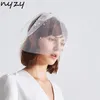 Bridal Veils NYZY V9 Real Pearls Ivory Birdcage Veil Blusher Short Wedding With Comb Voile Velo Novia 2024