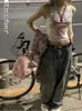 Tanks pour femmes mignonnes rose imprimé débardeur Femmes Y2k Vêtements d'été Tops T-T-